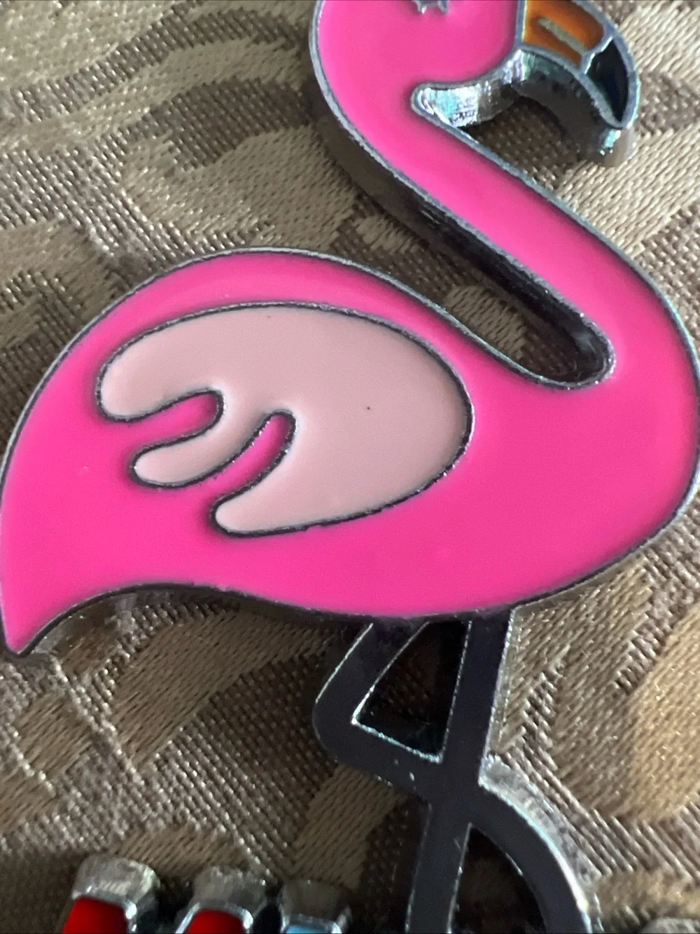 Miami Keychain Florida Pink Flamingo Beach Party Pink
